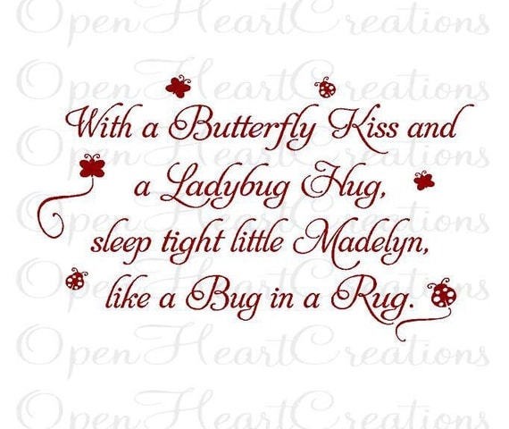 Items similar to With a Butterfly Kiss and a Ladybug Hug - Baby Nursery