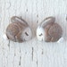 Mirrored Pair of little bunny rabbit beads - Sleepy Woodland Critters (ready to ship)