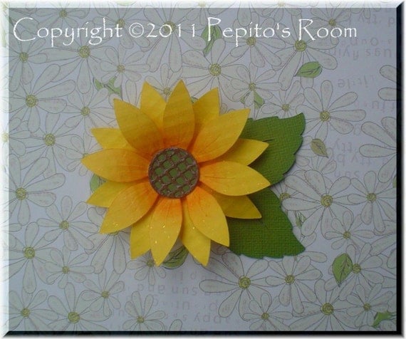 PRA Girasol (Sunflower) Accent SVG file - Scrapbooking, Card making, 3D Projects Il_570xn