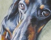 Dachshund art canvas print of dog painting by LA Shepard 11x14 dog portrait Dachshund art canvas print of dog painting by LA Shepard 11x14 dog portrait