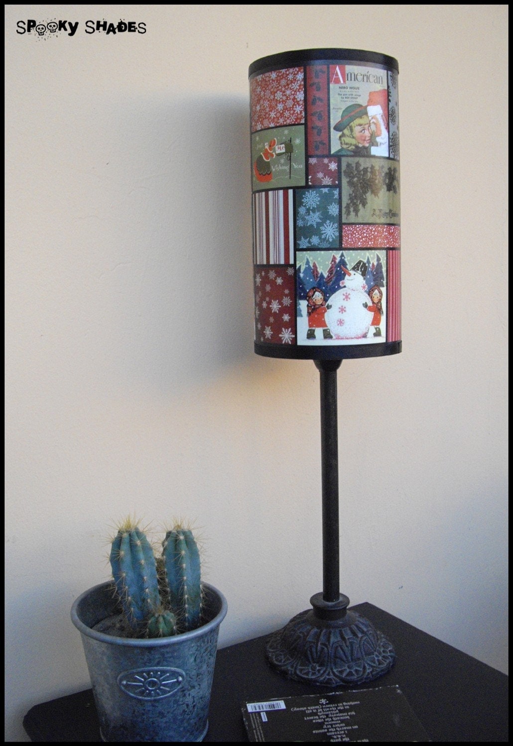 Vintage Christmas Lamp Shade Lampshade Holiday decor retro