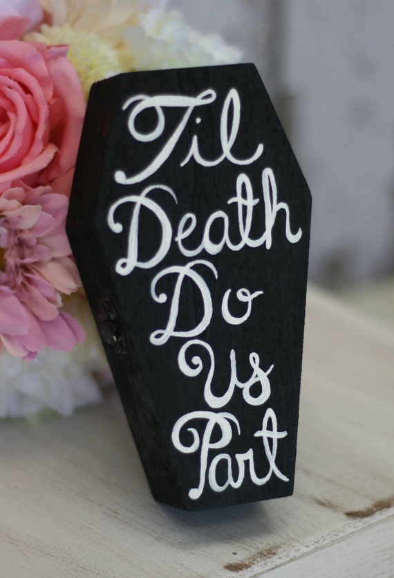 Custom Ring Bearer Pillow Box Til Death Do Us Part Coffin (Item Number 140244) by braggingbags