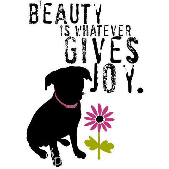 black mutt inspirational beauty quote dog art print