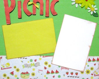 Scrapbook Layout Picnic Summer Scrapbooking 2 Page Kit Premade