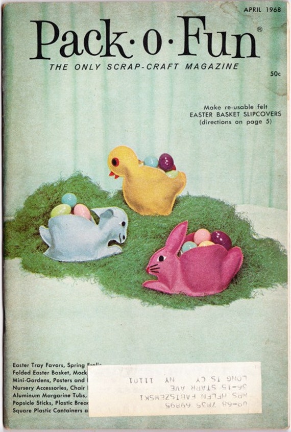 Items similar to 1968 PACK O FUN magazine crafts for rainy ...