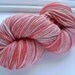 Hand Dyed Wool Yarn Pink Peach Subtle Green a hint of Yellow Swirls Painted by Me - Price Reduced Super Value