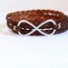 Infinity -- Braided Brown Leather Wrap