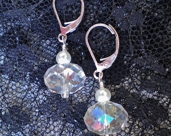 Earrings Crystal AB Clear Sparkle