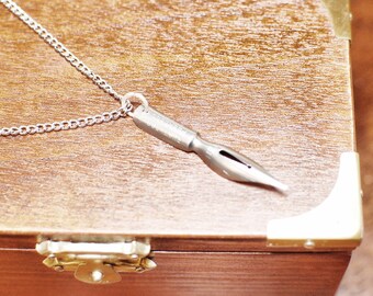 Antique Fountain Pen Nib Necklace- Gifts for Writers and Shakespeare Lovers