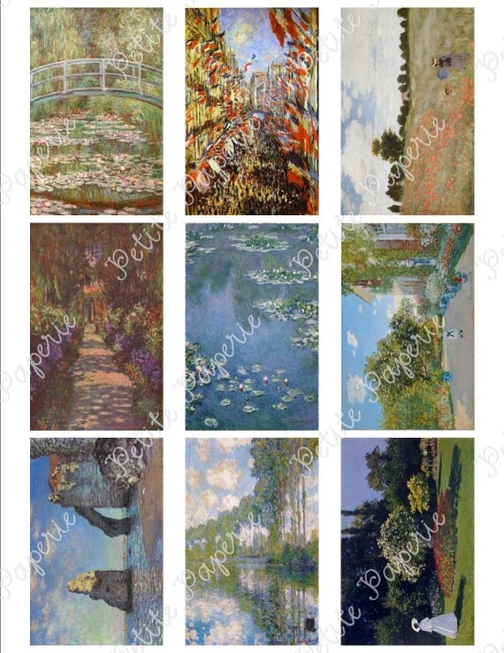 Monet Digital Download Collage Sheet 3.5 x 2.25