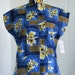 1950's Vintage De Weese Hawaiian Blue Blouse