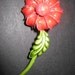 Retro Mod Red Flower Pin Latest Trend in Wedding Bouquets 1970s 1960s groovy costume jewelry, enamel poppy brooch, Mad Men, TheRetroLife