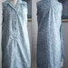 Womens Sleeveless Poly Cotton Shift Dress, Blue Floral, Lavender White Posies, Retro 70's, Size 14, Kay Whitney, Vintage Ladies Dresses