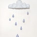 April Showers - Large Rain Cloud Mobile - Handmade Recycled Paper - Eco Baby - Spring
