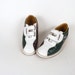 Vintage Bowling Shoes - AMF Women's or Child's Brown White and Green Leather Upper and Sole Velcro 4.5/6 40