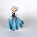 Vintage Porcelain Figurine Doll - Aqua girl figure farmhouse country chic 1960s - Aqua Monaco Blue, White Home Decor - Collectible - 8 x 5