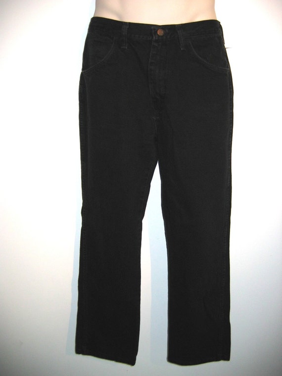 Vintage 70's Men's Black Denim RUSTLER Jeans. Size
