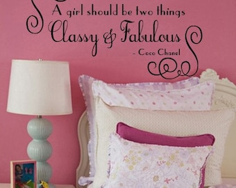 A girl should be two things Classy and Fabulous COCO CHANEL Wall Decal Large