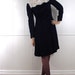 Vintage 60's Blue Velvet Illusion Lace Bib Victorian Holiday Cocktail Dress XS