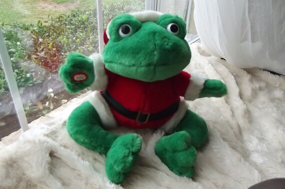 Vintage Collectible Santa Frog Singing by austinbaubles on Etsy