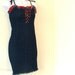 RESERVED size large, denim, wiggle, mini, red bandana, body hugging, rockabilly, country western, upcycled, ooak