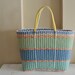 Reserved for kp257201 // Plastic Hand Woven Multi Color Vintage Tote