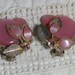 1950s Pink Moonglow Floral Thermoset Earrings (E-1-2)