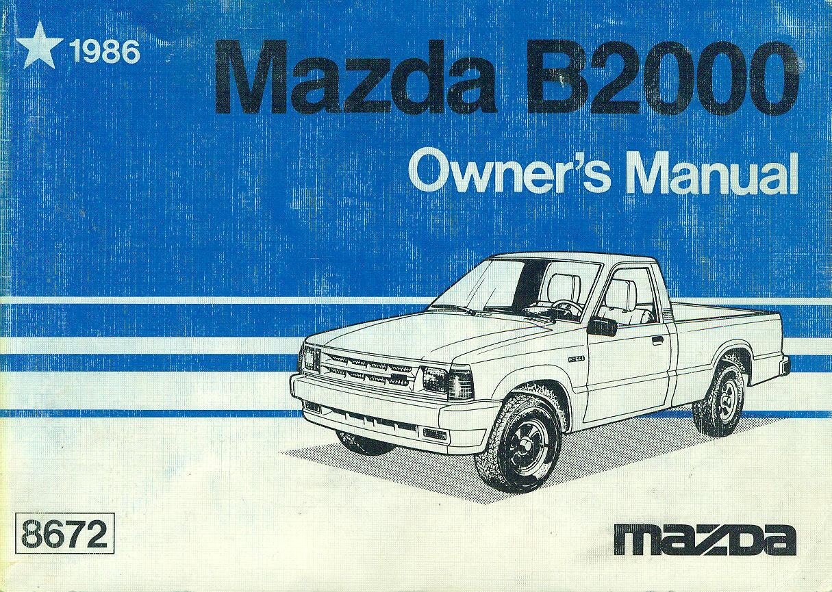 1986 Mazda B2000 Owner's Manual