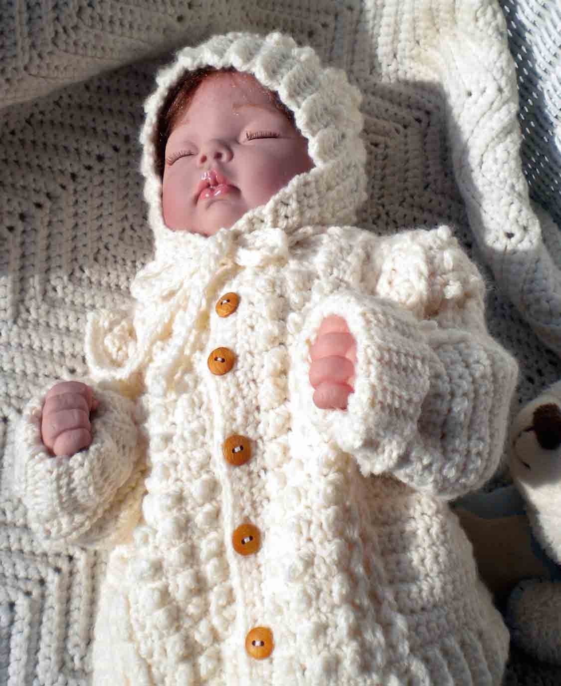 Crocheted Baby Irish Knit Sweater Hat Newborns Infants Custom
