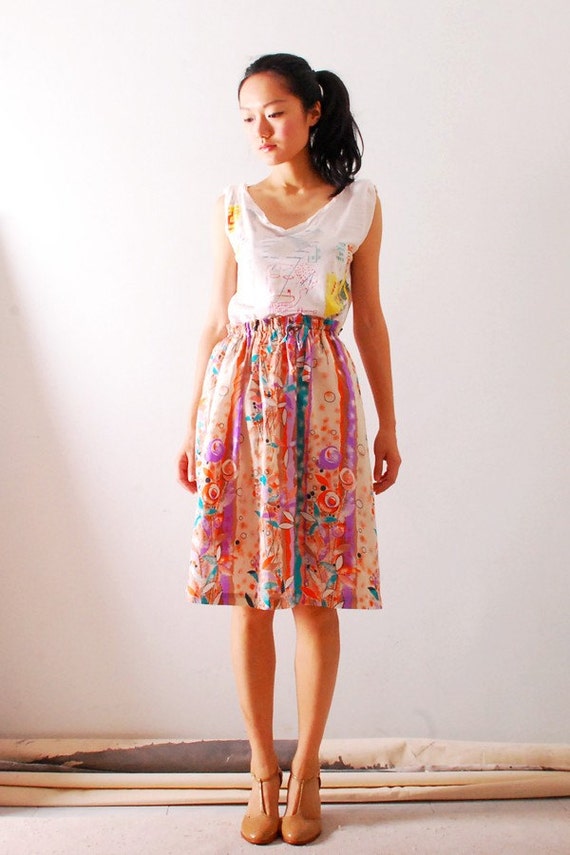 VTG 80s Floral and Bubble skirt by mimevintage on Etsy