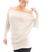 Plus size top/ Women top /Oversize long sleeve top/ Cream (beige) oversize cotton tunic top with bat sleeves
