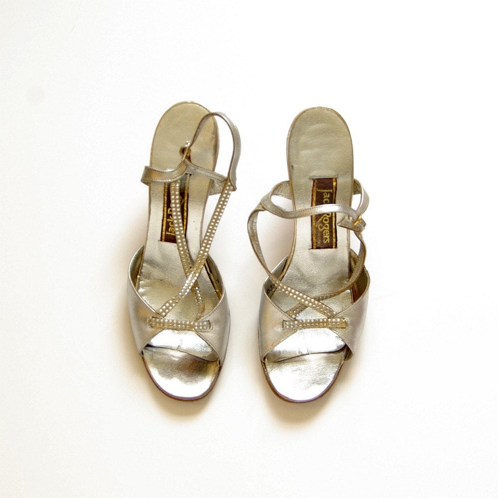 silver disco heels
