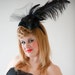 OOAK Ostrich Feather Pouf Fascinator Headband Emerald Green