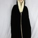 1930s Silk Velvet Black Opera Cape with Ermine Fur Hood
