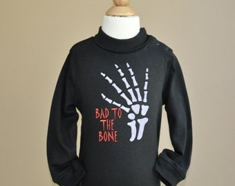 Bad To The Bone Halloween Embroidery Design Skelton