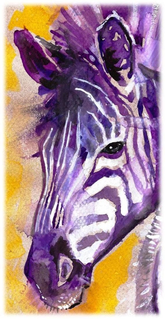 Zebra Watercolor Painting Print Artist-Signed