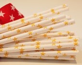 Paper Straws, 25 Yellow STARS, Paper Drinking Straws, Graduation, School, Party Il_170x135