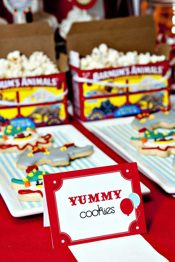 INSTANT DOWNLOAD - Carnival Circus Big Top Table Cards Food Labels - PRINTABLE - By A Blissful Nest Il_570xn