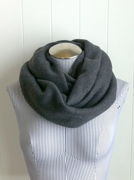 Grey fleece scarf