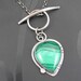 malachite sterling silver necklace - malachite necklace - sterling silver necklace - toggle clasp