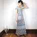 S A L E 90s Silver Crochet Lace Maxi Dress (M)