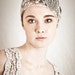 S A L E Flapper Style Rhinestone Buckle and Wide Vintage Lace Bridal Headband (1) Reserved