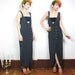 80s Navy Polka Dot Overall Dress (S/M)