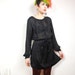90s Gothic Sheer Striped Belted Shirt Dress (XS/S)