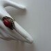 red coral dramatic gypsy 1960's cocktail ring / vintage costume jewelry