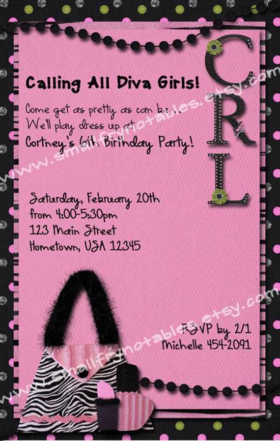 Diva Party Invitations 6