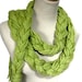 Lime Green Braided Scarf, Fashion Scarf