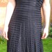 Vtg 40s or 50s Navy Stripes Satin Ribbon Dress SEMI-SHEER Pin-Up Girl Day Dress