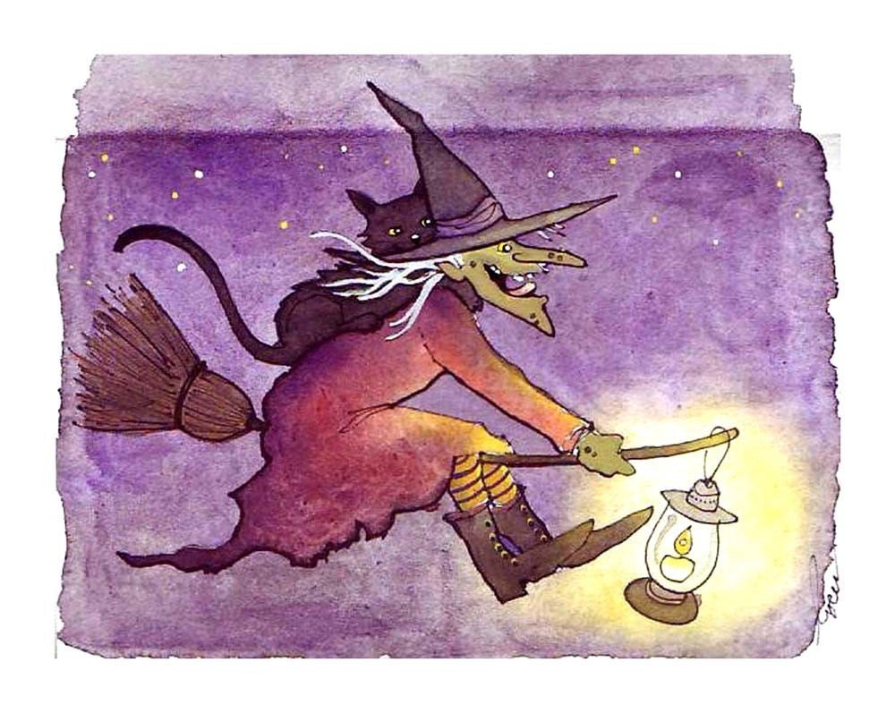 Halloween Card Funny Witch Halloween Card Handmade Halloween