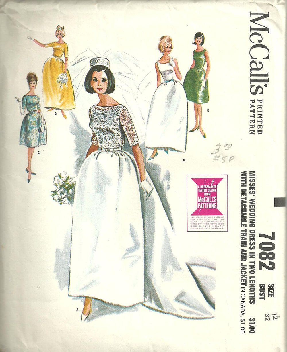  Vintage  Bridal  Gown  Sewing Pattern  McCalls by studioGpatterns